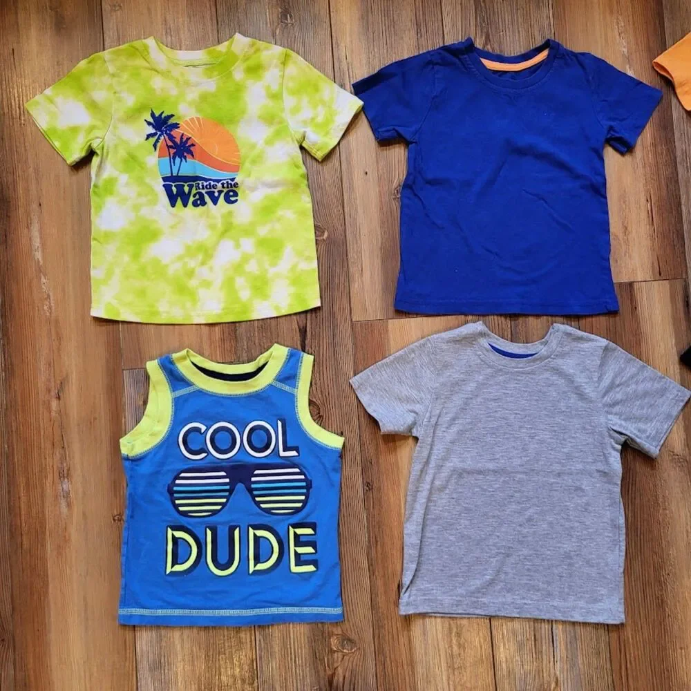 Boys 2T Shirts Lot - 10 Short Sleeve T-Shirts Tank Tops Toddler Spring Summer - Picture 3 of 4
